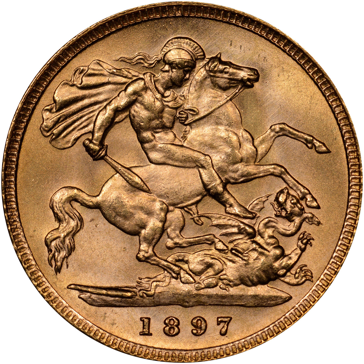1897年 イギリス ヴィクトリア オールドヘッド 1/2ソブリン金貨 NGC MS64+(準最高鑑定クラス)