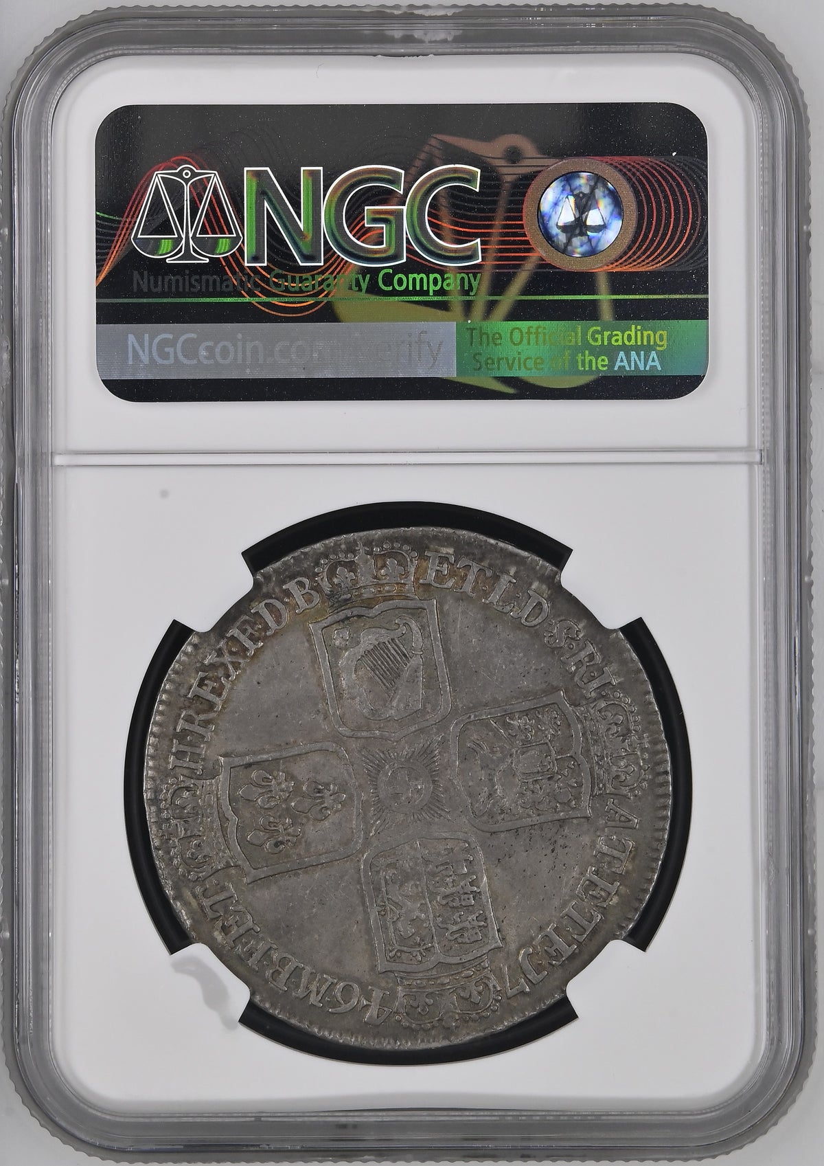 1746年 イギリス ジョージ2世 LIMA クラウン銀貨 NGC AU53