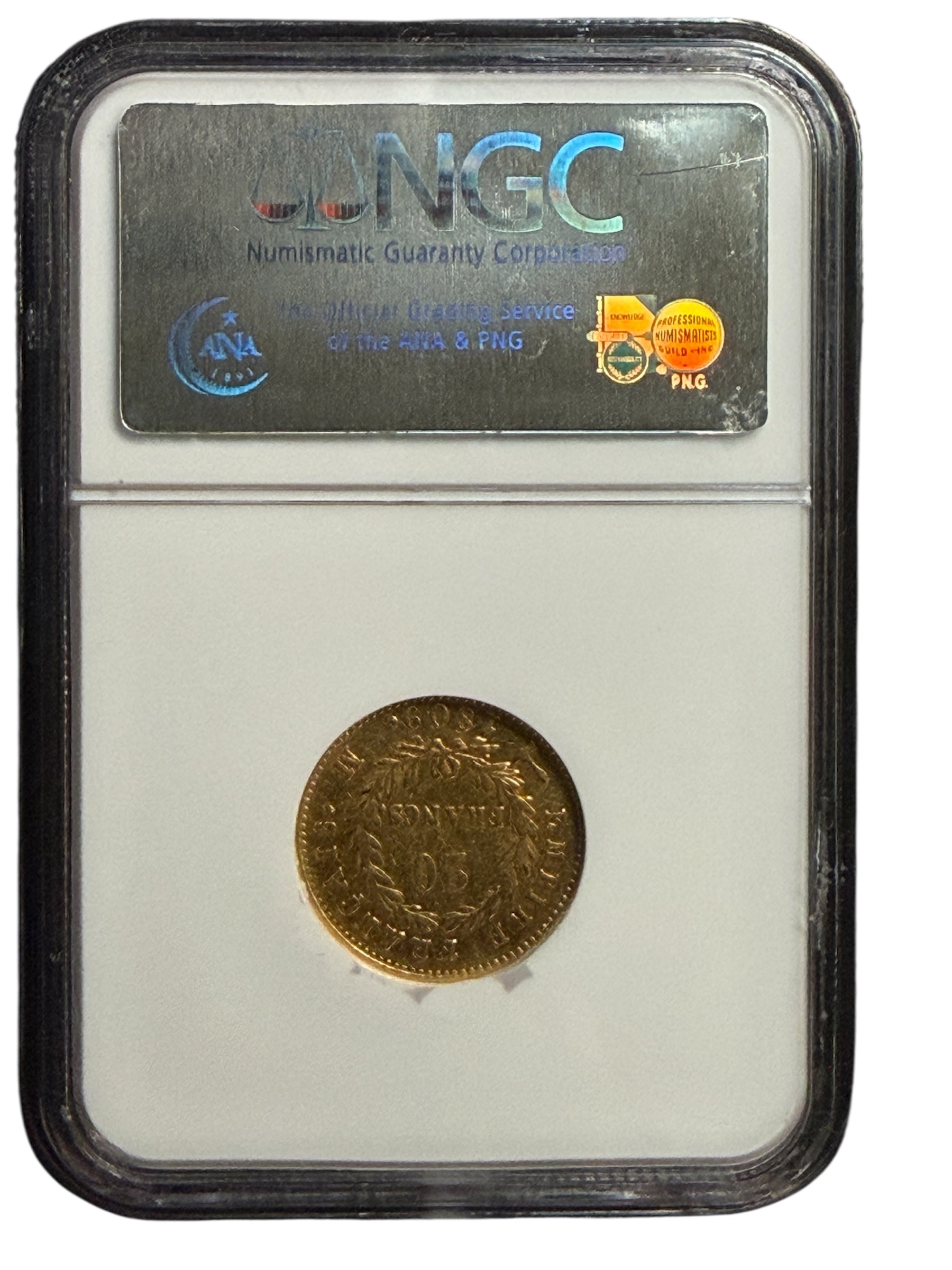 1809M年 フランス ナポレオン1世 (有冠) 20フラン金貨 トゥールーズ造幣局 NGC XF45