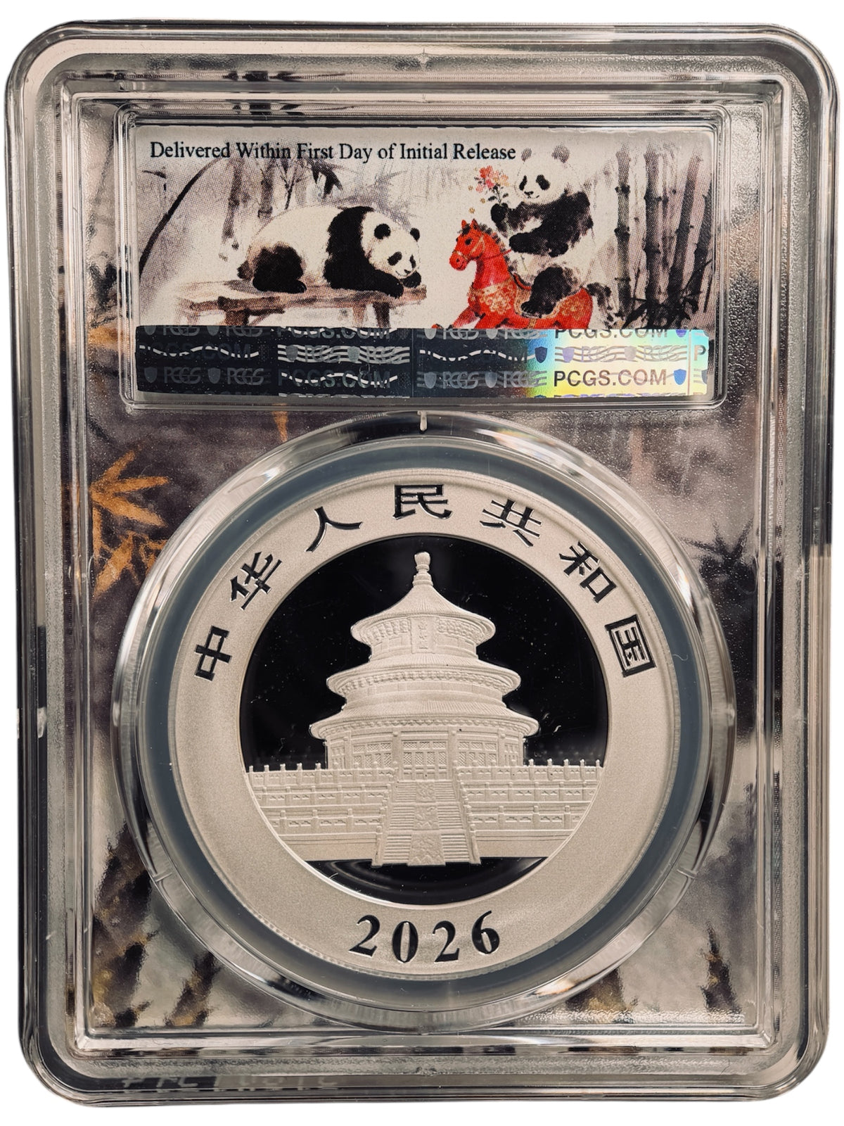 【最高鑑定・Top Pop】2026年 中国 パンダ銀貨 30g 10元 PCGS MS70 First Day of Issue