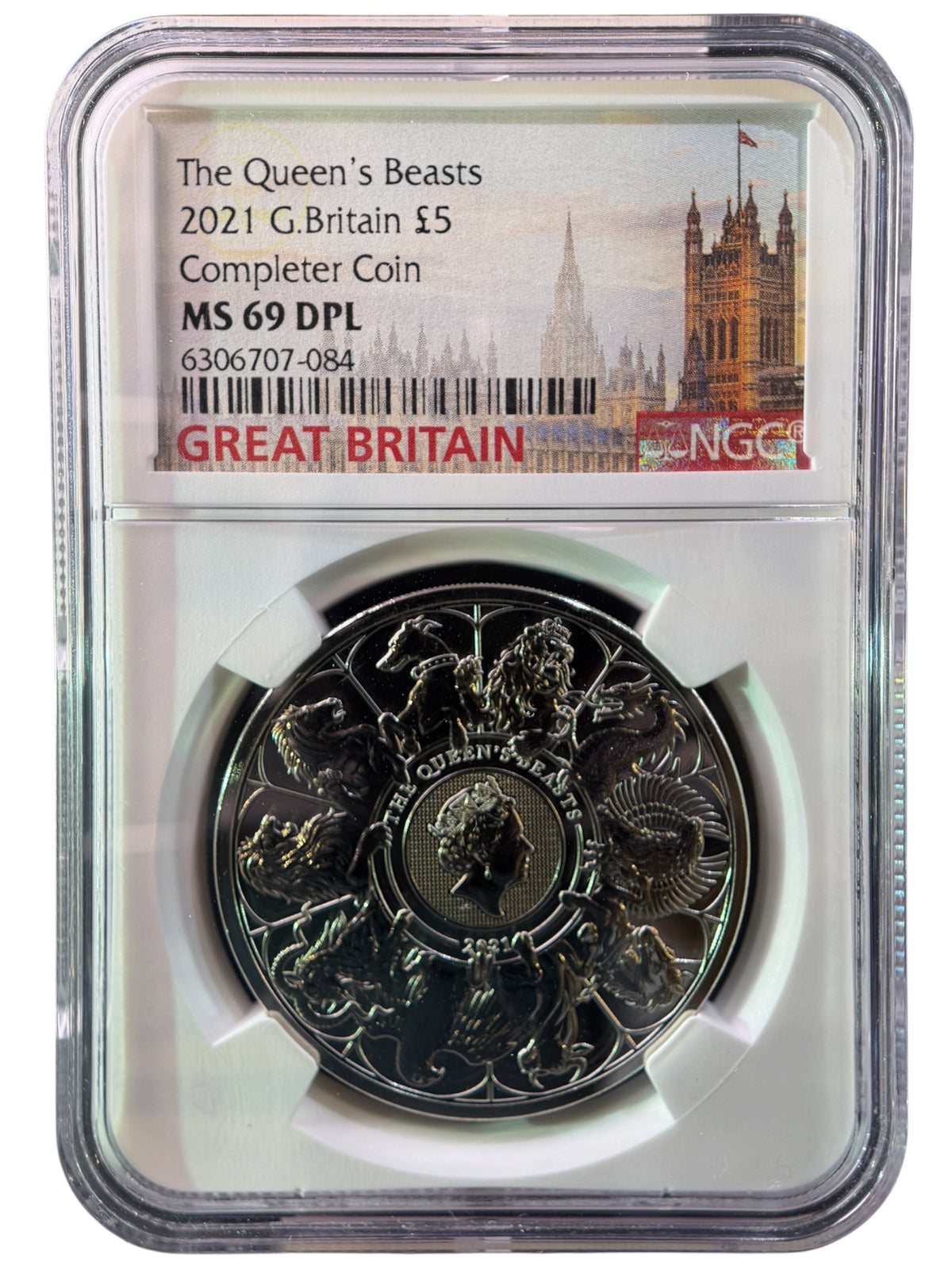 【上位15枚のみ】2021年 イギリス クイーンズビースト コンプリーター 5ポンド NGC MS 69 DPL