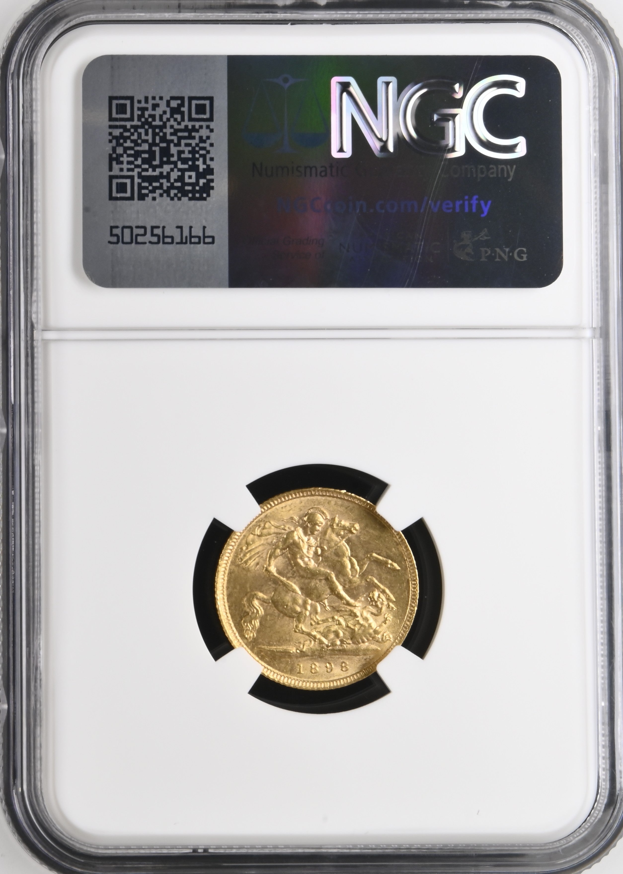 1898年 イギリス ヴィクトリア オールドヘッド 1/2ソブリン金貨 NGC MS62