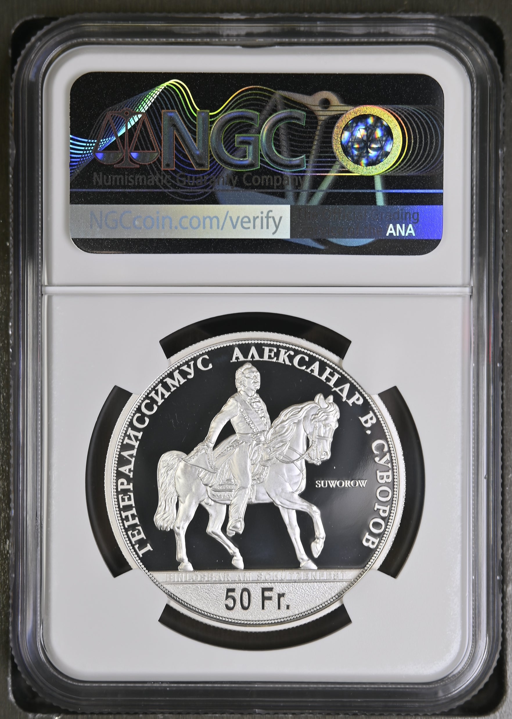 2022年 スイス ウーリ 射撃祭 50フラン銀貨 NGC PF69 ULTRA CAMEO