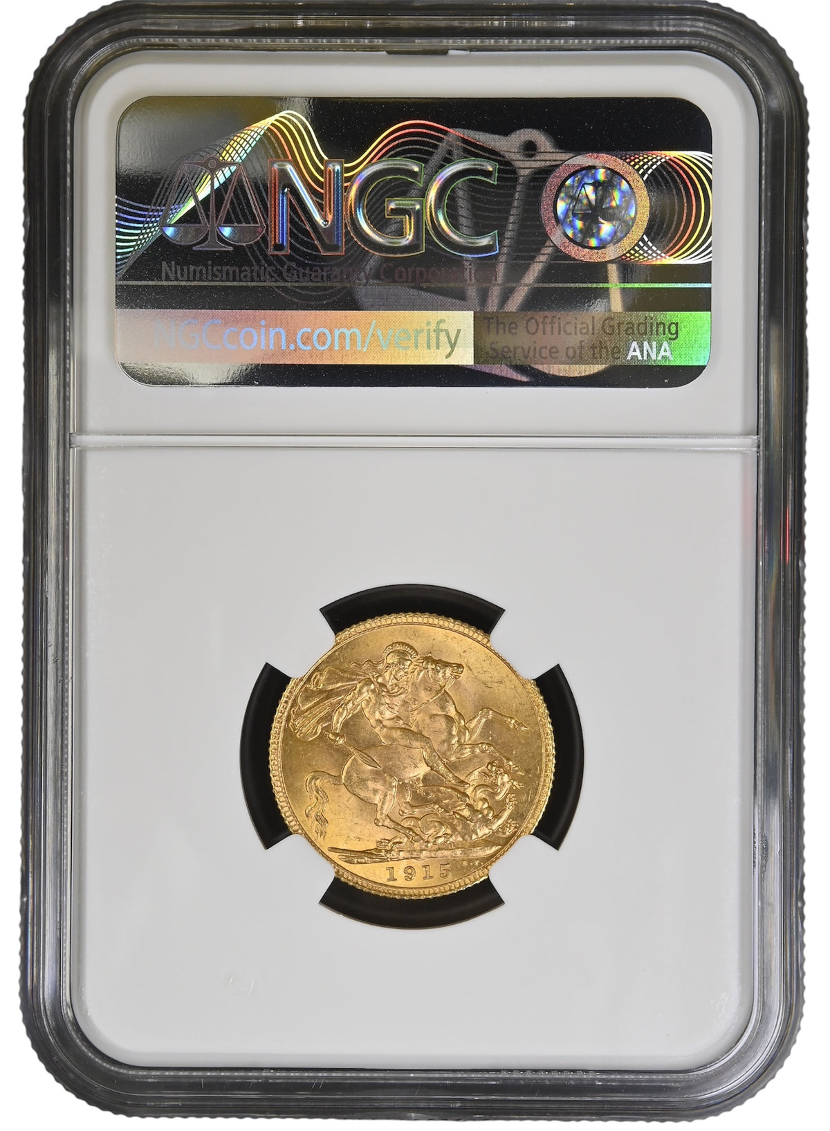 1915年 イギリス ジョージ5世 1ソブリン金貨 NGC MS64