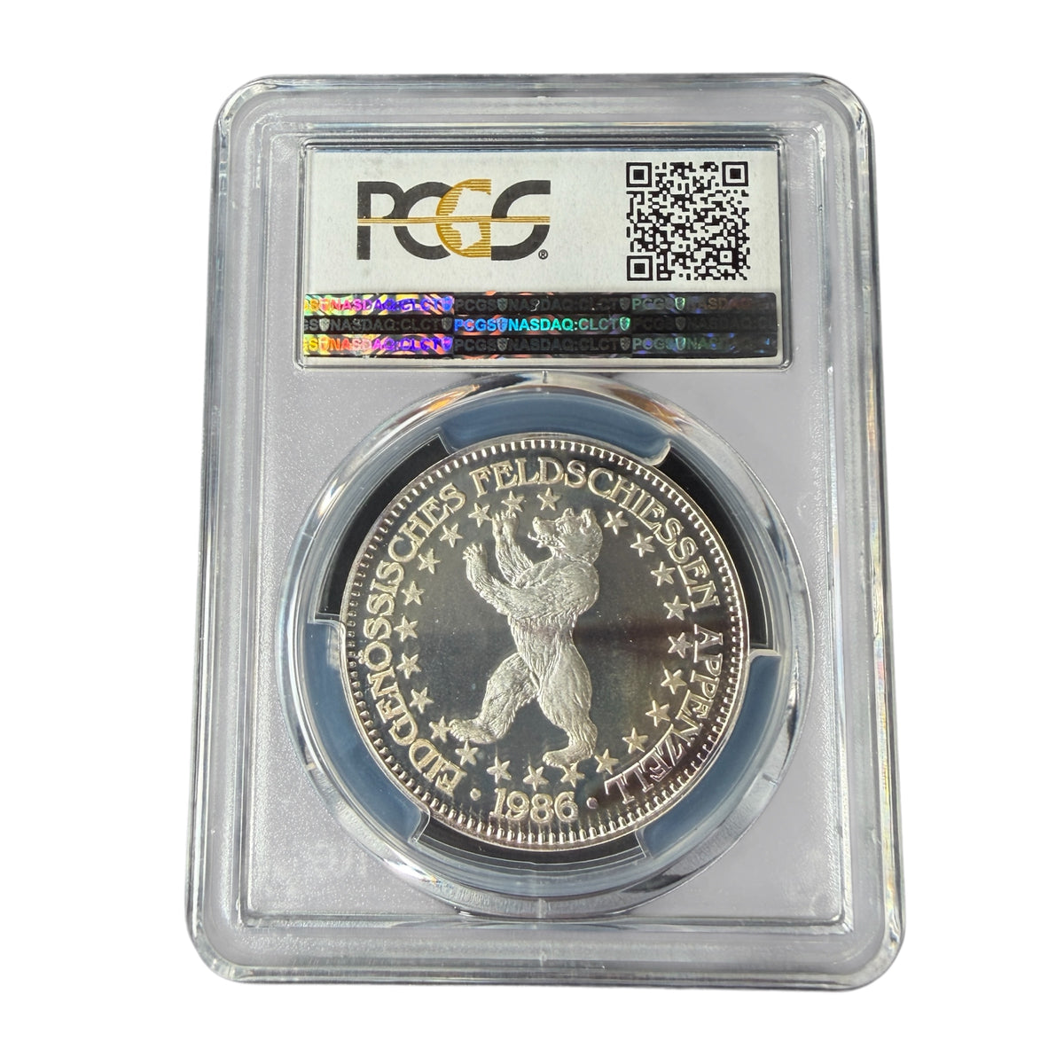 1986年 スイス 射撃祭 50フラン銀貨 PCGS PR68 DCAM
