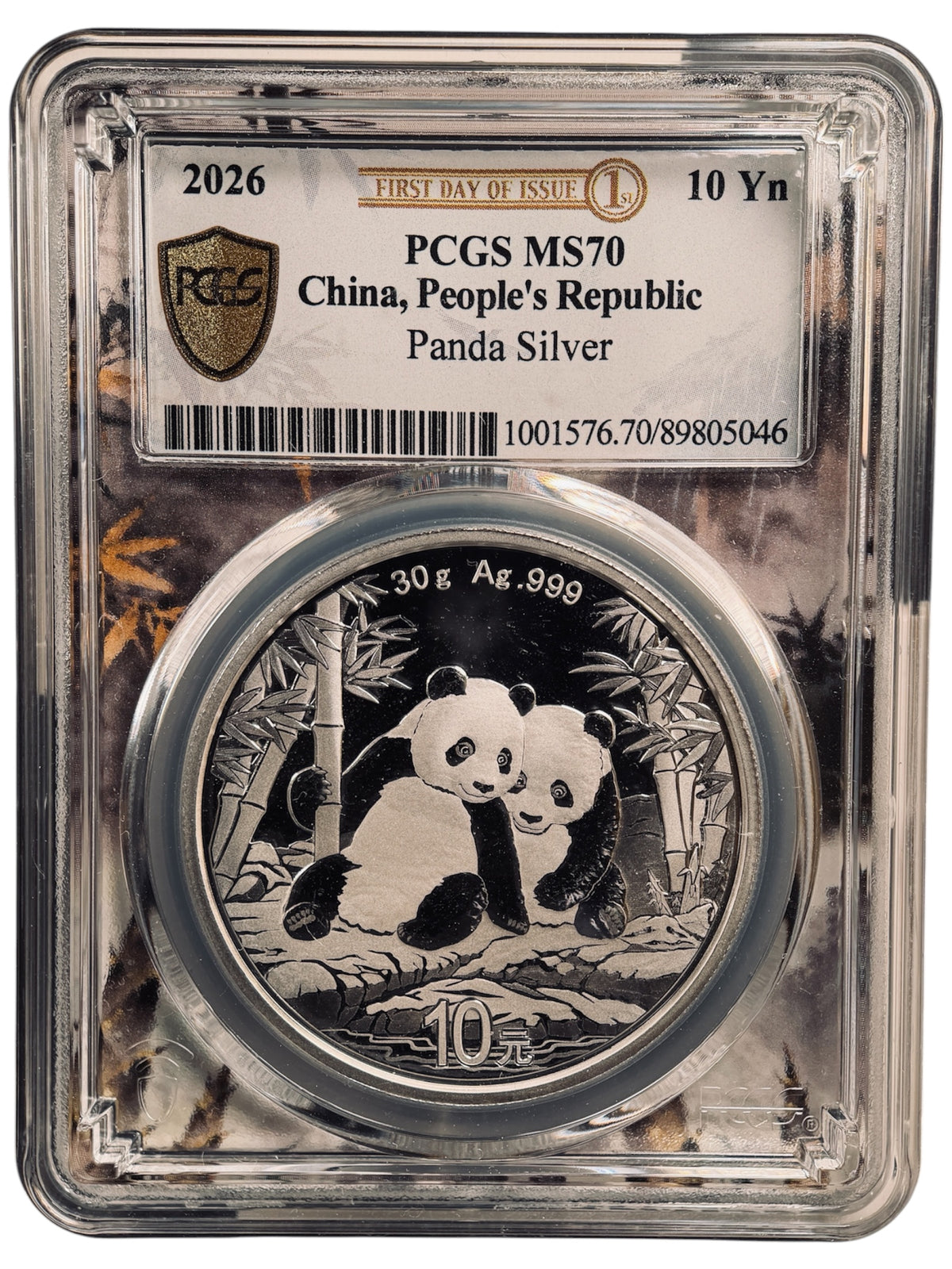 【最高鑑定・Top Pop】2026年 中国 パンダ銀貨 30g 10元 PCGS MS70 First Day of Issue