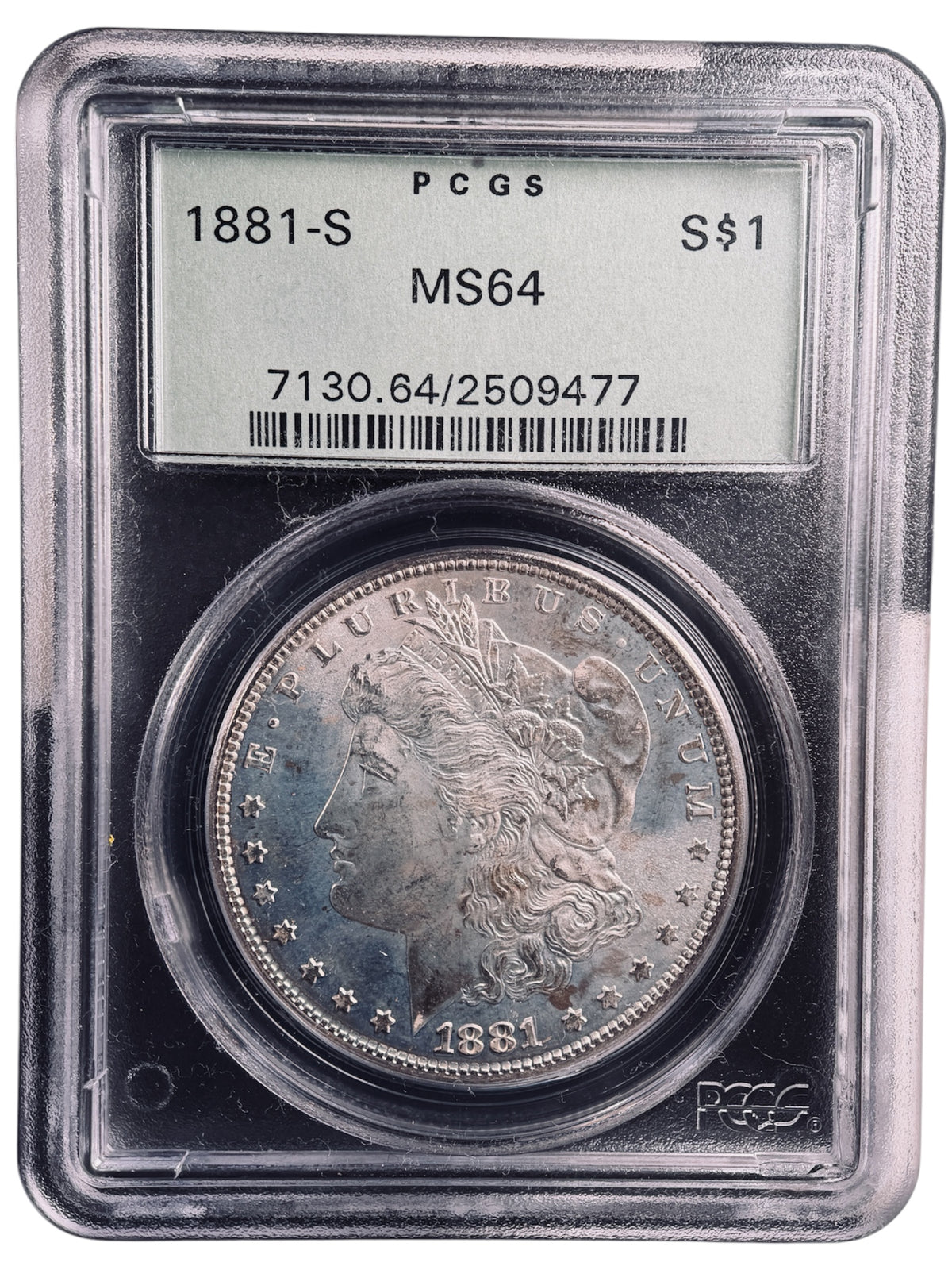 【オールドホルダー】1881年-S アメリカ モルガンダラー 1ドル銀貨 サンフランシスコ造幣局 PCGS MS64