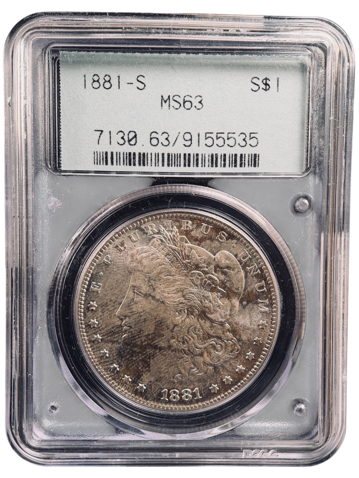 【オールドホルダー】1881年-S アメリカ モルガンダラー 1ドル銀貨 PCGS MS63