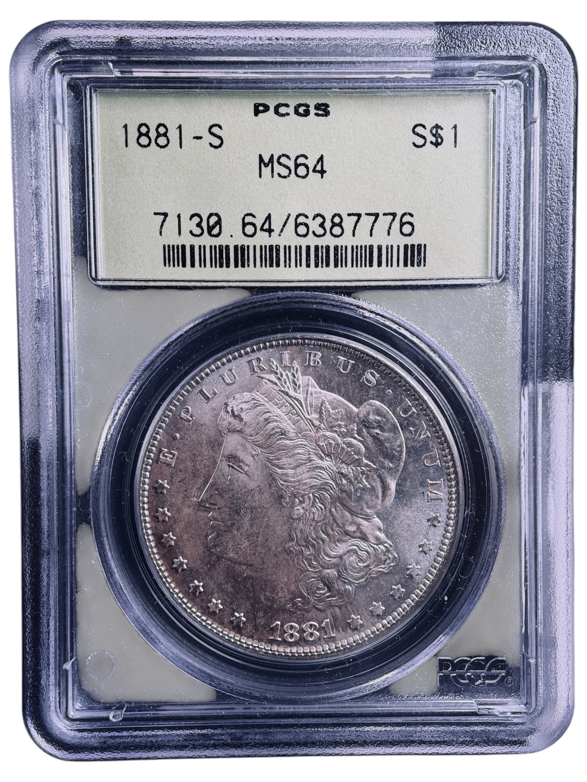 【オールドホルダー】1881年-S アメリカ モルガンダラー 1ドル銀貨 PCGS MS64