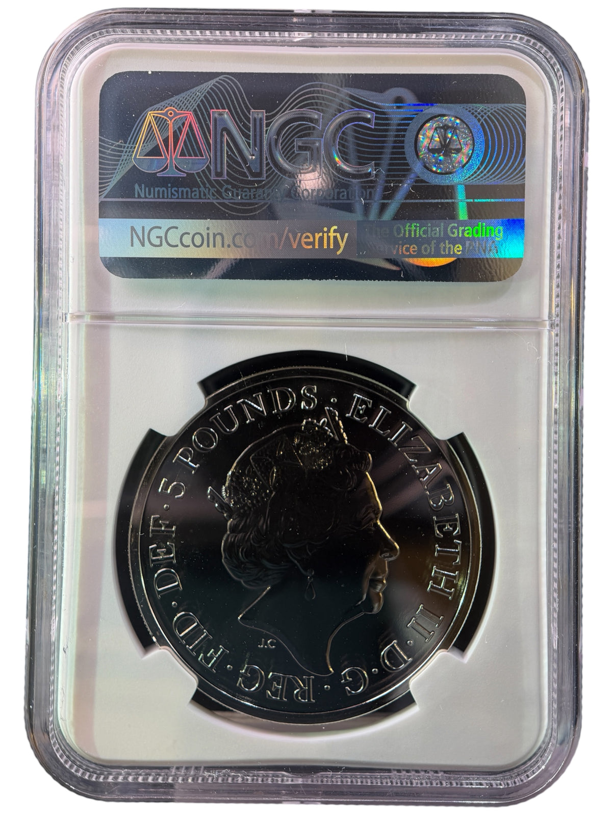 【上位15枚のみ】2021年 イギリス クイーンズビースト コンプリーター 5ポンド NGC MS 69 DPL